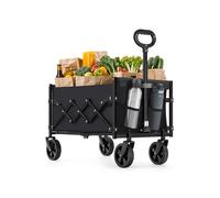 Carro de Mano Plegable con 4 Ruedas Reforzadas Negro Tinta