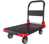 Carro de Mano Plegable de Alta Resistencia con Plataforma Plana y Ruedas giratorias para facilitar Las mudanzas de Oficina y el Transporte de Cargas Pesadas. Diseño robus