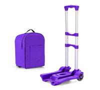 Carro De Mano Plegable, Plataforma Rodante Portátil Para Mudanzas, Con Mochila Y 2 Cuerdas Elásticas, Carrito De Equipaje, Capacidad Para 35 Kg, Carrito De Empuje Doméstico,Purple