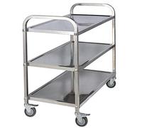 Carro de mano portátil multifuncional de 3 niveles, carrito de servicio de acero resistente para restaurantes, almacenes y cocinas, fácil de mover 3 (85 x 45 x 90 cm)