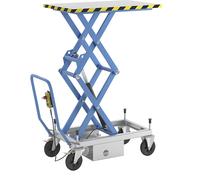 Carro de mesa elevadora de pantógrafo doble eurokraft pro, accionamiento electrohidráulico de 230 V