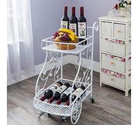 Carro de metal para servir de cocina, carrito de vino, carrito de té, estantes de almacenamiento de 2 niveles de alta capacidad con rueda, carrito de comedor, estante de bar, carrito de servir para