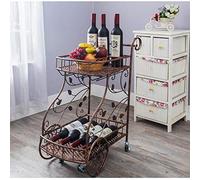 Carro de metal para servir de cocina, carrito de vino, carrito de té, estantes de almacenamiento de 2 niveles de alta capacidad con rueda, carrito de comedor, estante de bar, carrito de servir para