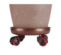 Carro de metal resistente para plantas con ruedas, plataforma ajustable de 13 a 19 pulgadas para macetas grandes, soporte resistente para plantas de interior/exterior, marrón, tamaño de 34 cm