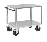 Carro de montaje, carga máx. 500 kg eurokraft pro, 2 camas con cubierta de chapa de acero galvanizado