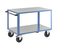 Carro de montaje, carga máx. 500 kg eurokraft pro, 2 camas con cubierta de chapa de acero galvanizado