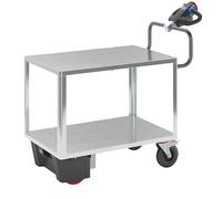 Carro de montaje con accionamiento eléctrico eurokraft pro, 2 pisos galvanizados