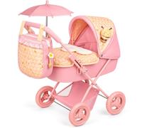 Carro de Muñecas Plegable con Sombrilla y Peluche Honey DeCuevas 85070