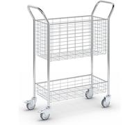 Carro de oficina y carro de distribución de correo eurokraft pro, carga máx. 200 kg, aluminio blanco