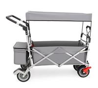 Carro de Pesca Plegable de Alta Resistencia con toldo - Carro de Playa/Camping al Aire Libre, Carretilla de jardín de 4 Ruedas Gris para facilitar el Transporte y el Alma