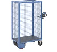 Carro de pisos con accionamiento eléctrico eurokraft pro, pared de rejilla para enganchar