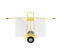 Carro de placas de yeso y paneles de madera, capacidad de carga de 220 kg, con asas de doble cara y ruedas grandes (26 cm), ideal para paneles de yeso, renovación, almacén, obra, color amarillo