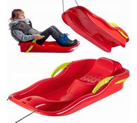 Carro de plástico KADAX, bob de nieve, tobogán de nieve con frenos rojo