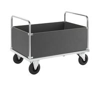 Carro de plataforma, carga máx. 500 kg Kongamek, con 4 paredes laterales altas