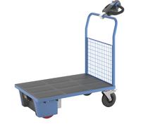 Carro de plataforma con accionamiento eléctrico eurokraft pro, 1 pared frontal de rejilla