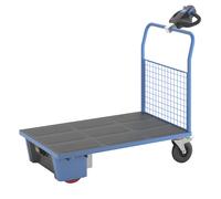 Carro de plataforma con accionamiento eléctrico eurokraft pro, 1 pared frontal de rejilla