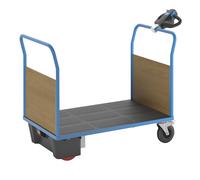 Carro de plataforma con accionamiento eléctrico eurokraft pro, 2 paredes frontales de MDF