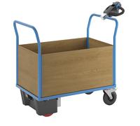 Carro de plataforma con accionamiento eléctrico eurokraft pro, 4 paredes altas de MDF