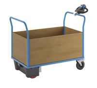 Carro de plataforma con accionamiento eléctrico eurokraft pro, 4 paredes altas de MDF