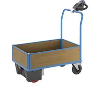 Carro de plataforma con accionamiento eléctrico eurokraft pro, 4 paredes de media altura de MDF