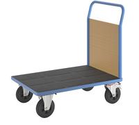 Carro de plataforma con paredes de madera eurokraft pro, con 1 pared frontal