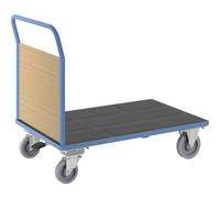 Carro de plataforma con paredes de madera eurokraft pro, con 1 pared frontal, con freno centralizado
