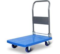 Carro de plataforma de acero resistente, con asa plegable, ruedas silenciosas, carrito de transporte resistente para oficina y librería, versátil carretilla de mano rodante de alta capacidad