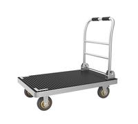 Carro de plataforma de acero resistente con ruedas, plegable, industrial, para compras, silencioso, perfecto para cargas domésticas pesadas, diseño compacto para un fácil almacenamiento
