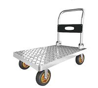 Carro De Plataforma De Servicio Pesado Con Tapetes De Goma Y Ruedas De Goma Tpr, Plataforma Rodante De Acero Con Capacidad De 300 Kg, Carro De Plataforma Con Plataforma De 60*38(Size:60*38,Color:A)