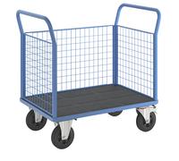 Carro de plataforma eurokraft pro, 3 paredes altas de rejilla