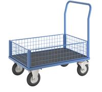 Carro de plataforma eurokraft pro, 4 paredes de rejilla de media altura