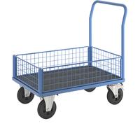 Carro de plataforma eurokraft pro, 4 paredes de rejilla de media altura