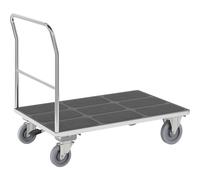Carro de plataforma eurokraft pro, manija tubular, con freno centralizado