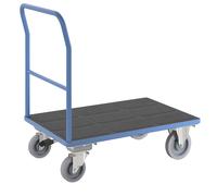Carro de plataforma eurokraft pro, manija tubular, con freno centralizado