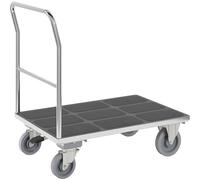 Carro de plataforma eurokraft pro, manija tubular, con freno centralizado