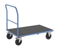 Carro de plataforma eurokraft pro, manija tubular, cubiertas de caucho macizo