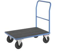 Carro de plataforma eurokraft pro, manija tubular, cubiertas de caucho macizo