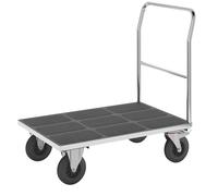 Carro de plataforma eurokraft pro, manija tubular, cubiertas de caucho macizo