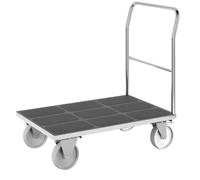 Carro de plataforma eurokraft pro, manija tubular, cubiertas de poliamida