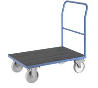 Carro de plataforma eurokraft pro, manija tubular, cubiertas de poliamida