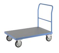 Carro de plataforma eurokraft pro, manija tubular, cubiertas totalmente elásticas