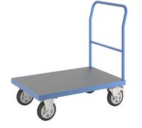 Carro de plataforma eurokraft pro, manija tubular, cubiertas totalmente elásticas