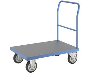 Carro de plataforma eurokraft pro, manija tubular, cubiertas totalmente elásticas