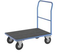 Carro de plataforma eurokraft pro, manija tubular, neumáticos