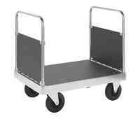 Carro de plataforma galvanizado JUMBO Kongamek, con 2 paredes frontales