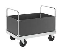 Carro de plataforma galvanizado JUMBO Kongamek, con 4 paredes laterales