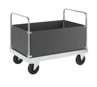 Carro de plataforma galvanizado JUMBO Kongamek, con 4 paredes laterales