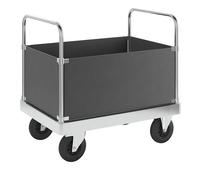 Carro de plataforma galvanizado JUMBO Kongamek, con 4 paredes laterales