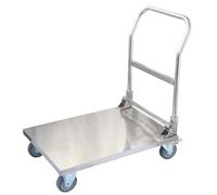 Carro de plataforma plegable de acero 304 inless, carros de cama plana pesados con ruedas, fácil de limpiar, alta capacidad de carga, ideal para almacenes, fábricas y mercados (Lar)