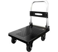 Carro de plataforma plegable de aluminio, capacidad de 150 kg, carrito de mano para mudanza, almacenamiento y transporte industrial (72 x 48)